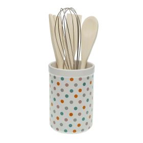 Pot for Kitchen Utensils Versa Springdots Ceramic (10 x 15 x 10 cm)